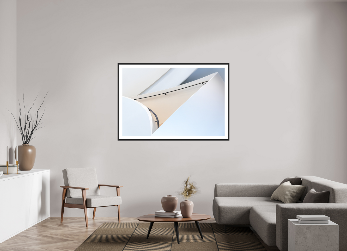 150 x 100 cm, AluDibond, matt, floating frame 15mm black HARMONY - HARMONIC LINES - Basel