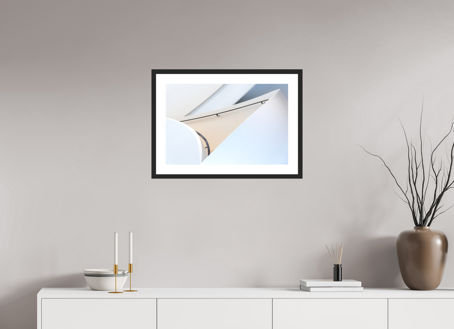 60 x 40 cm, Hahnemühle Photo Rag, Frame 20mm black, Passepartout white, Front glass matt HARMONY - HARMONIC LINES - Basel